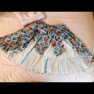 Pastry Strawberry Cake Print Skirt from Harajuku